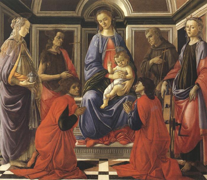 Sandro Botticelli Madonna enthroned with Child and Saints (mk36)